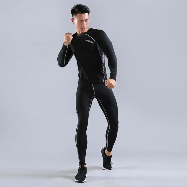 2pcs / set men's workout sports suit gym fitness compression clothes running jogging sport wear exercise workout tights, Black;blue
2pcs / set men's workout sports suit gym fitness compression clothes running jogging sport wear exercise workout tights, Black;blue