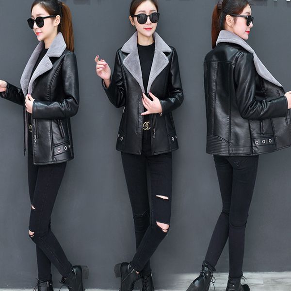 2019 plus size 5xl winter jackets black warm coats leather suede women outwear zipper thick suede short slim motorcycle jacket
2019 plus size 5xl winter jackets black warm coats leather suede women outwear zipper thick suede short slim motorcycle jacket