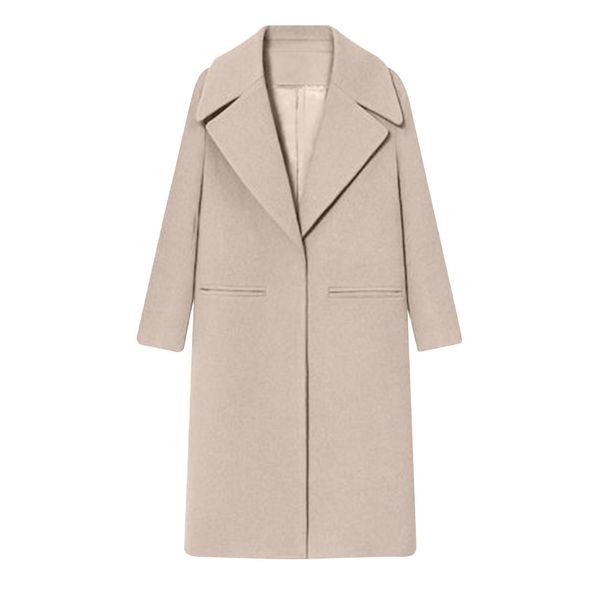 womens winter lapel wool coat trench jacket long sleeve overcoat outwear casual jacket overcoat girl pocket female outerwear, Black
womens winter lapel wool coat trench jacket long sleeve overcoat outwear casual jacket overcoat girl pocket female outerwear, Black