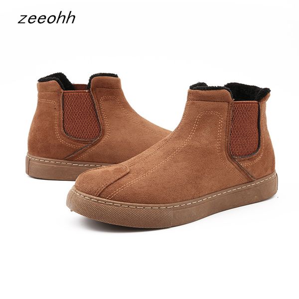 men's winter warm cotton boots men's snow boots british wind flat short korean version of popular, Black
men's winter warm cotton boots men's snow boots british wind flat short korean version of popular, Black