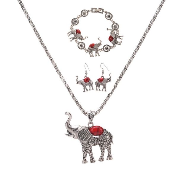 boho elephant pendant necklace bracelet earrings set european and american exaggerated statement jewelry three piece set wholesale, Black
boho elephant pendant necklace bracelet earrings set european and american exaggerated statement jewelry three piece set wholesale, Black