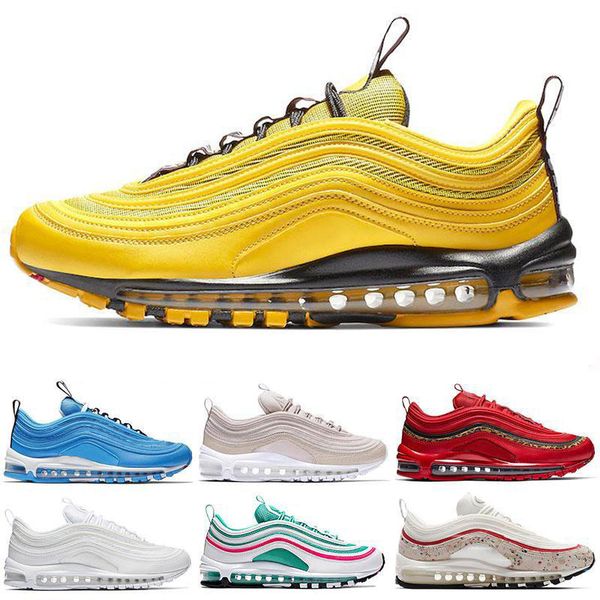 

Men Running Shoes 97 Balck Metallic Gold South Beach PRM Yellow Triple White 97s Designer Women Sports Sneakers US 5.5-11