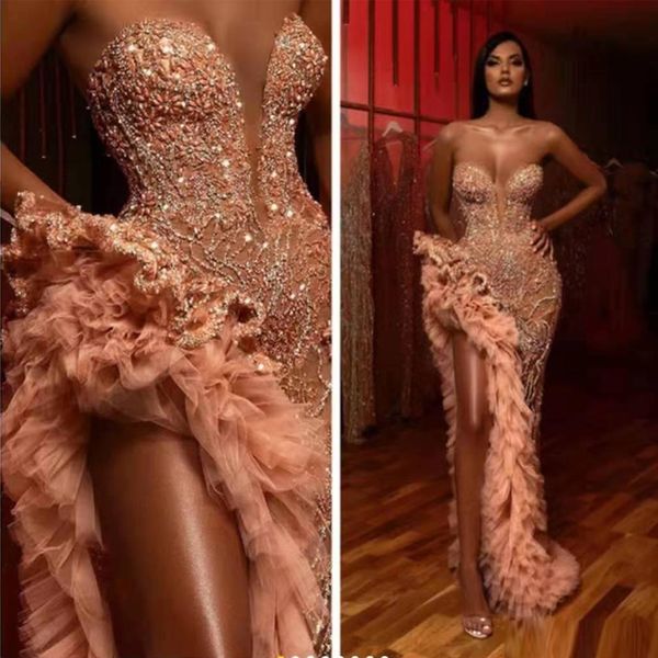 arabic high leg spit evening dresses plain glittering sequins crystal long formal eveing gowns sweetheart ruffles pageant dress, Black;red
arabic high leg spit evening dresses plain glittering sequins crystal long formal eveing gowns sweetheart ruffles pageant dress, Black;red