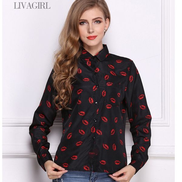 женская дизайнерская рубашка большой размер рубашки лацкан с длинным рукавом губы печати шифон базовая рубашка, White
женская дизайнерская рубашка большой размер рубашки лацкан с длинным рукавом губы печати шифон базовая рубашка, White
