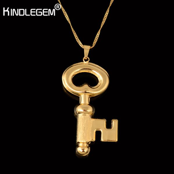 kindlegem brand style wholesale pure gold color key necklace pendant for women african dubai jewelry italy bijoux, Silver
kindlegem brand style wholesale pure gold color key necklace pendant for women african dubai jewelry italy bijoux, Silver