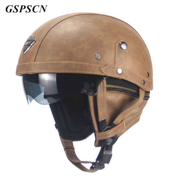 gspscn vintage motorcycle motorbike rider half open face pu leather motorcycle helmet visor with collar leather motorbike
gspscn vintage motorcycle motorbike rider half open face pu leather motorcycle helmet visor with collar leather motorbike