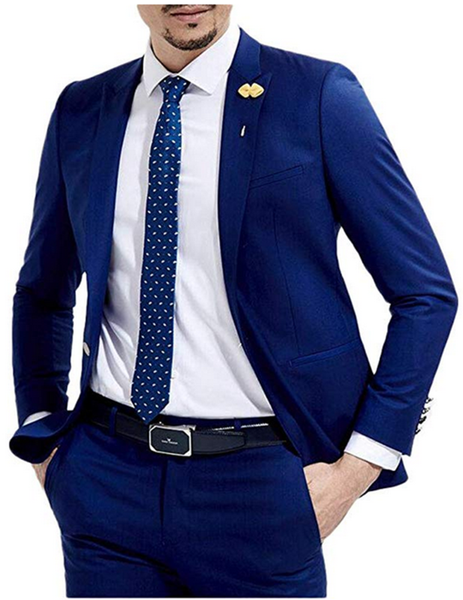 bowiths men's 2 pieces royal blue super slim fit elegangt groom tuxedos wedding suits single breasted jacket business suits, White;black
bowiths men's 2 pieces royal blue super slim fit elegangt groom tuxedos wedding suits single breasted jacket business suits, White;black