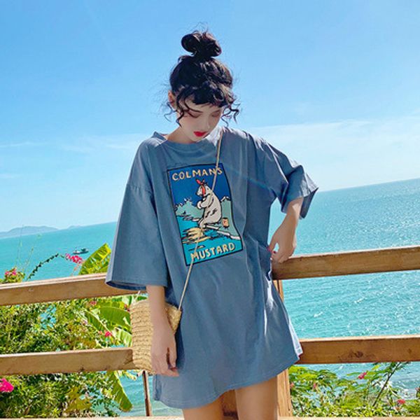 ins super fire cartoon summer wear ku han version short sleeve t-shirt women's loose-fit versatile handsome street bf hong kong, White
ins super fire cartoon summer wear ku han version short sleeve t-shirt women's loose-fit versatile handsome street bf hong kong, White