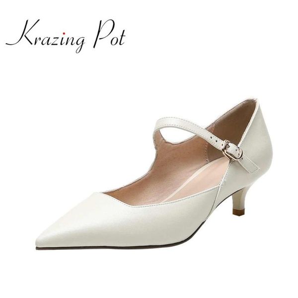 krazing pot full grain leather pointed toe med thin heels metal buckle european style design handmade career modern pumps l06, Black
krazing pot full grain leather pointed toe med thin heels metal buckle european style design handmade career modern pumps l06, Black