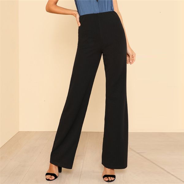 casual pants waist high straight pants summer wide leg elastic waist workwear trousers women black office ladies pants, Black;white
casual pants waist high straight pants summer wide leg elastic waist workwear trousers women black office ladies pants, Black;white