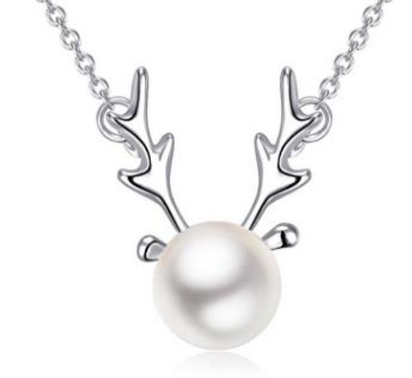 925 silver jewelry necklace elk female pearl pendant clavicle chain jewelry christmas gift for girlfriend
925 silver jewelry necklace elk female pearl pendant clavicle chain jewelry christmas gift for girlfriend