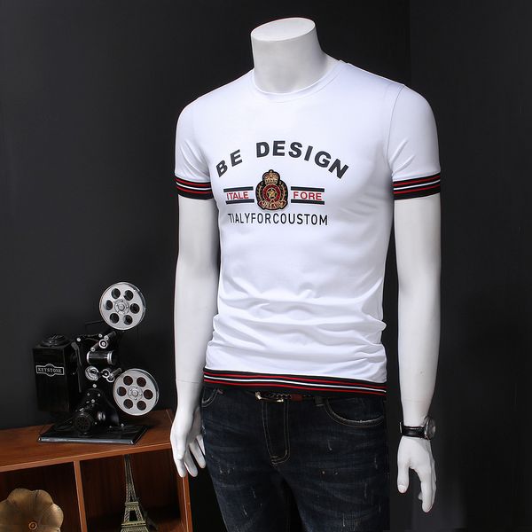 2022 new trend men's mercerized cotton round neck printing short-sleeved t-shirt cotton embroidery casual fashion bottoming shirt, White;black
2022 new trend men's mercerized cotton round neck printing short-sleeved t-shirt cotton embroidery casual fashion bottoming shirt, White;black
