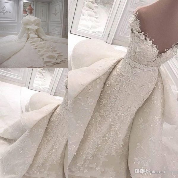 gorgeous arabia mermaid wedding dress with overskirt off shoulder beads lace appliques wedding gown amazing chapel train saudi wedding dress, White
gorgeous arabia mermaid wedding dress with overskirt off shoulder beads lace appliques wedding gown amazing chapel train saudi wedding dress, White