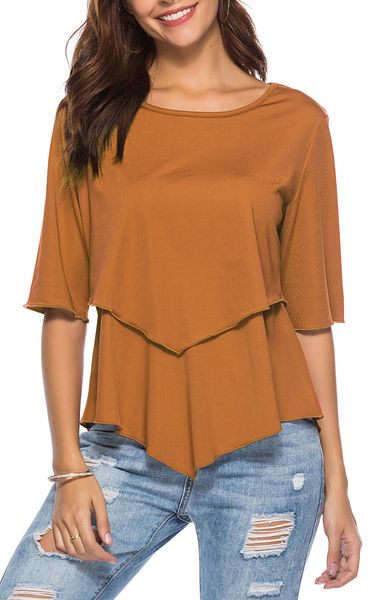 женская одежда 3/4 рукава вокруг шеи повседневный белье топы футболку, White
женская одежда 3/4 рукава вокруг шеи повседневный белье топы футболку, White