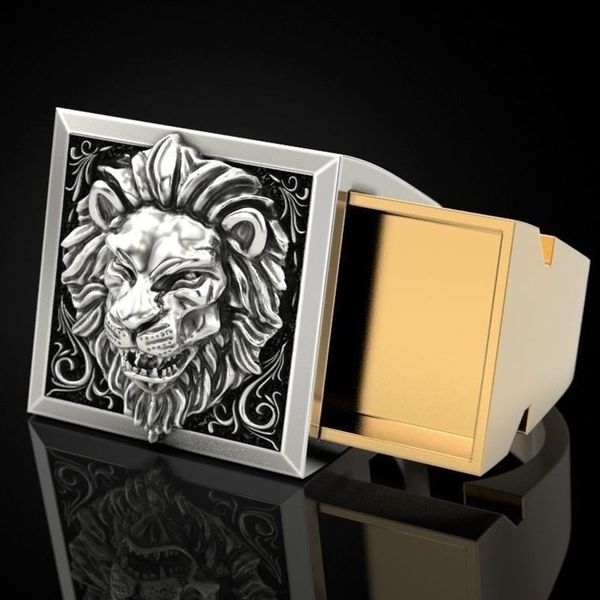 cluster rings retro punk men ring set secret compartment double layer coffin kingdom lion hip hop viking jewelry size 7-13, Golden;silver
cluster rings retro punk men ring set secret compartment double layer coffin kingdom lion hip hop viking jewelry size 7-13, Golden;silver
