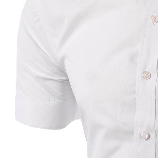 summer camisa social masculina chemise men's short sleeve shirt 2019 new mens homme solid color business slim fit shirts 5631, White;black
summer camisa social masculina chemise men's short sleeve shirt 2019 new mens homme solid color business slim fit shirts 5631, White;black