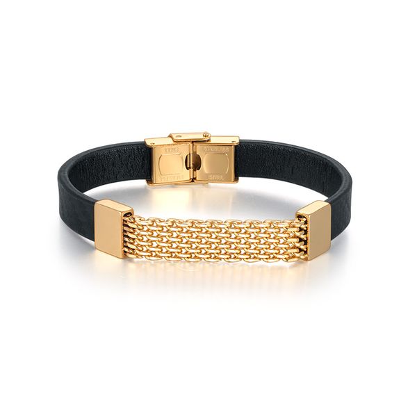 new leather bracelet carbon fiber printing male titanium steel mesh personality trend simple and elegant wrist strap temperament, Golden;silver
new leather bracelet carbon fiber printing male titanium steel mesh personality trend simple and elegant wrist strap temperament, Golden;silver