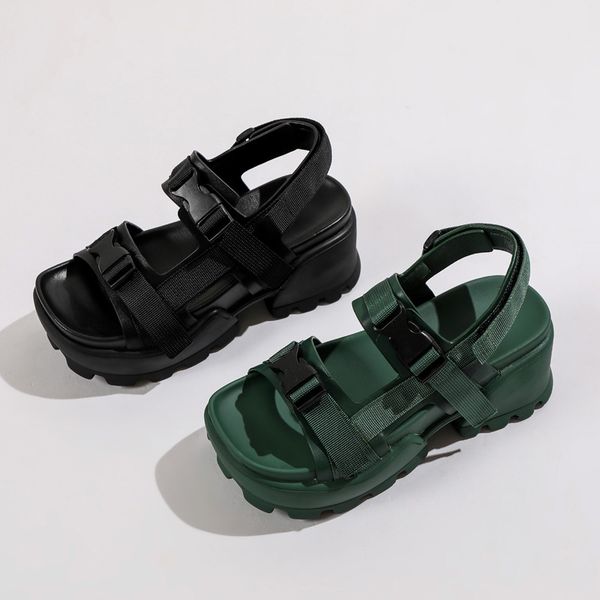 vintage double buckle band gladiator sandals women muffins platform sandalias femme student solid wedges heels shoes woman 2020, Black
vintage double buckle band gladiator sandals women muffins platform sandalias femme student solid wedges heels shoes woman 2020, Black