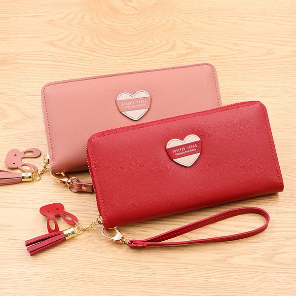 wallet lady long zipper wallet 2019 new fashion high capacity heart-shaped tassel mobile phone handbag, Red;black
wallet lady long zipper wallet 2019 new fashion high capacity heart-shaped tassel mobile phone handbag, Red;black