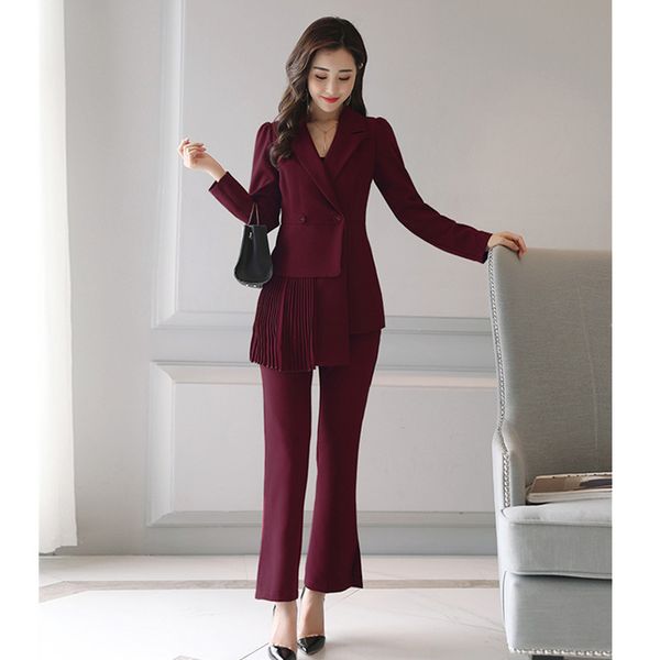 women's trousers suit women's double-breasted pleated suit two-piece (jacket + pants) business slim formal, White;black
women's trousers suit women's double-breasted pleated suit two-piece (jacket + pants) business slim formal, White;black