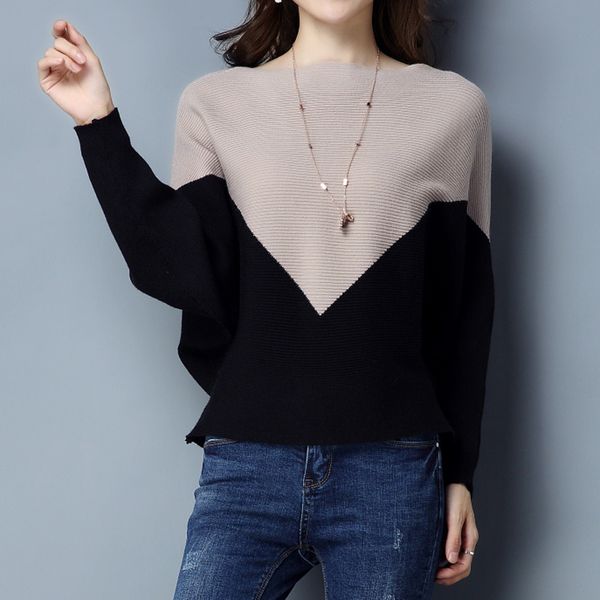 batwing sleeve loose autumn winter women sweater knit fashion female new arrival patchwork pullover, White;black
batwing sleeve loose autumn winter women sweater knit fashion female new arrival patchwork pullover, White;black