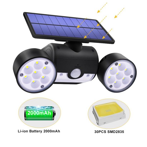 umlight1688 solar wall lamp motion security lights 30 led waterproof dual head 360-degree rotatable spotlights for outdoor yard
umlight1688 solar wall lamp motion security lights 30 led waterproof dual head 360-degree rotatable spotlights for outdoor yard