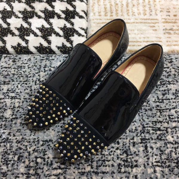 perfect city dandelion loafers black patent leather with spikes moccasin red bottom oxford gentleman red sole walking eu35-46, Red;white
perfect city dandelion loafers black patent leather with spikes moccasin red bottom oxford gentleman red sole walking eu35-46, Red;white