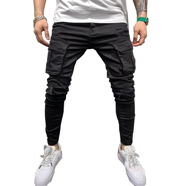 men's jeans moruancle hi street ripped cargo pants with big pockets stretchy distressed denim trousers holes streetwear, Blue
men's jeans moruancle hi street ripped cargo pants with big pockets stretchy distressed denim trousers holes streetwear, Blue