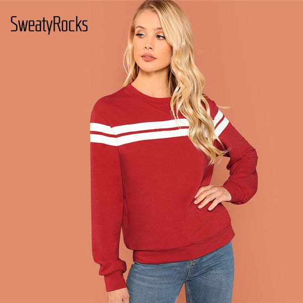 sweatyrocks red varsity striped pullover long sleeve round neck leisure preppy 2018 autumn casual women basic sweatshirts, Black
sweatyrocks red varsity striped pullover long sleeve round neck leisure preppy 2018 autumn casual women basic sweatshirts, Black