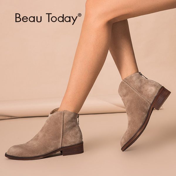 beautoday ankle boots genuine leather zipper autumn winter fashion lady cow suede shoes handmade 03274 t200104, Black
beautoday ankle boots genuine leather zipper autumn winter fashion lady cow suede shoes handmade 03274 t200104, Black