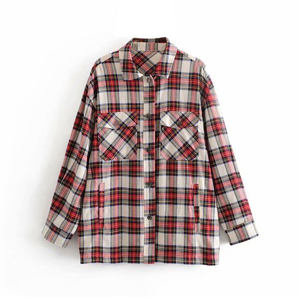 autumn winter plaid print women blouse causl female pockets elegant ladies turn-down office wear shirt loose tunic, White
autumn winter plaid print women blouse causl female pockets elegant ladies turn-down office wear shirt loose tunic, White
