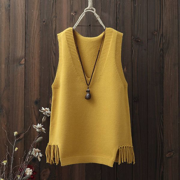 2019 spring autumn women fashion casual tank pullover female elasticity sweater sleeveless v-neck tassel knitted vest a18, Black;white
2019 spring autumn women fashion casual tank pullover female elasticity sweater sleeveless v-neck tassel knitted vest a18, Black;white