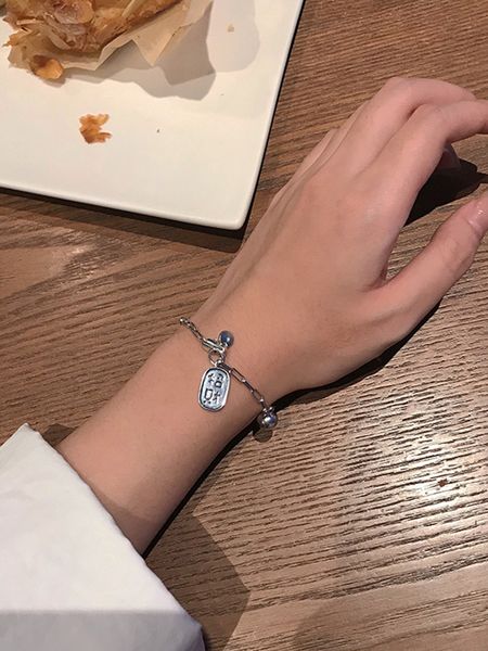 fun small tag couple bracelet ins smaller design gift simple one-to-festival honoring hand jewelry s194, Black
fun small tag couple bracelet ins smaller design gift simple one-to-festival honoring hand jewelry s194, Black