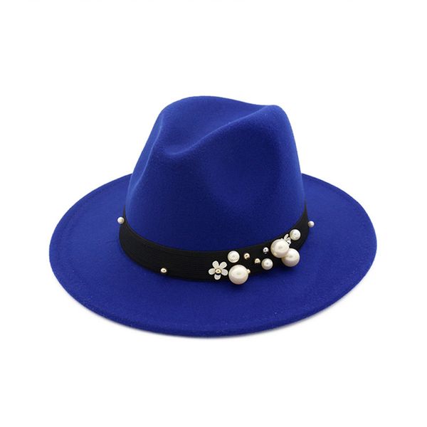 fashion women wool fedora hat with pearl cloth belt elegant lady jazz hat fascinator church hat size 56-58cm, Blue;gray
fashion women wool fedora hat with pearl cloth belt elegant lady jazz hat fascinator church hat size 56-58cm, Blue;gray