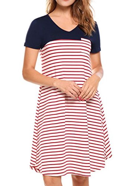zeagoo women's tunic swing t-shirt dress short long sleeve striped tunic dress, Black;gray
zeagoo women's tunic swing t-shirt dress short long sleeve striped tunic dress, Black;gray