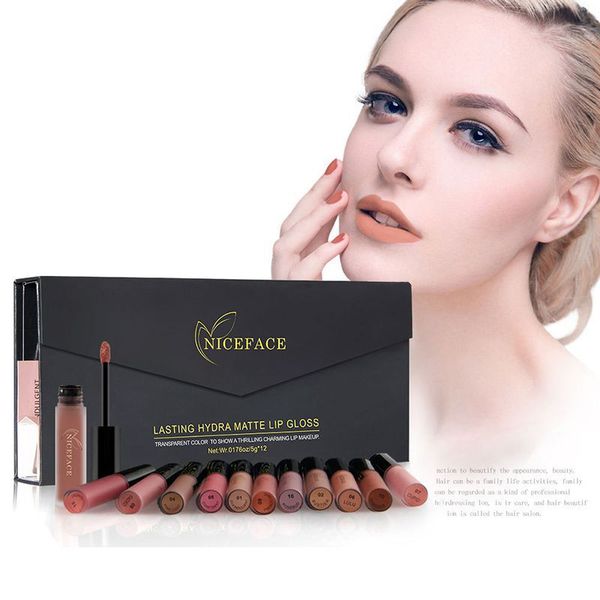 12pcs beauty moisturizer matte liquid lipstick lips gloss nude matte lipstick lips waterproof metal color makeup sets maquiagem
12pcs beauty moisturizer matte liquid lipstick lips gloss nude matte lipstick lips waterproof metal color makeup sets maquiagem