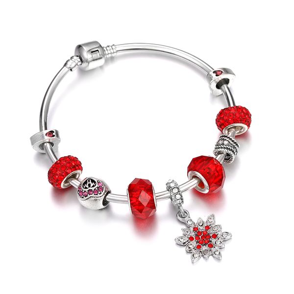 charm silver color bangle for women fashion jewelry diy crystal glass beaded bracelet with rhinestone snowflake flamingo pendant, Black
charm silver color bangle for women fashion jewelry diy crystal glass beaded bracelet with rhinestone snowflake flamingo pendant, Black