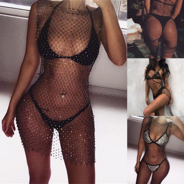 2018 new fishnet diamond beach cover up women bikini crystal cover up dress hollow out crochet mesh swimsuit swimwear dresses, Blue;gray
2018 new fishnet diamond beach cover up women bikini crystal cover up dress hollow out crochet mesh swimsuit swimwear dresses, Blue;gray