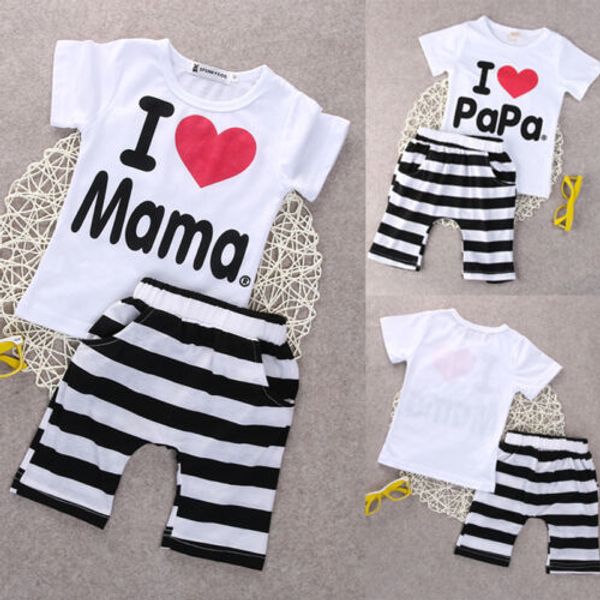 2pcs toddler baby girl boy t-shirt tee+striped pants shorts outfits kids clothes, White
2pcs toddler baby girl boy t-shirt tee+striped pants shorts outfits kids clothes, White