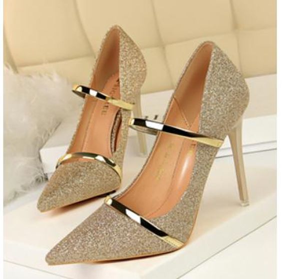 2019 women's shoes in spring and autumn with new style high heel fine heel pointed end sequined cloth #66, Black
2019 women's shoes in spring and autumn with new style high heel fine heel pointed end sequined cloth #66, Black
