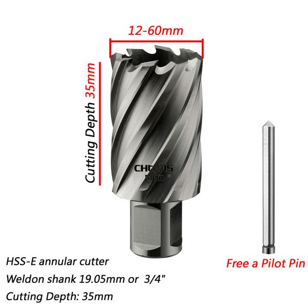 diameter 12--60mm x 35mm hss-e annular cutter with 3/4" weldon shank 35*35mm high speed steel core drill cut depth 35mm hole saw
diameter 12--60mm x 35mm hss-e annular cutter with 3/4" weldon shank 35*35mm high speed steel core drill cut depth 35mm hole saw