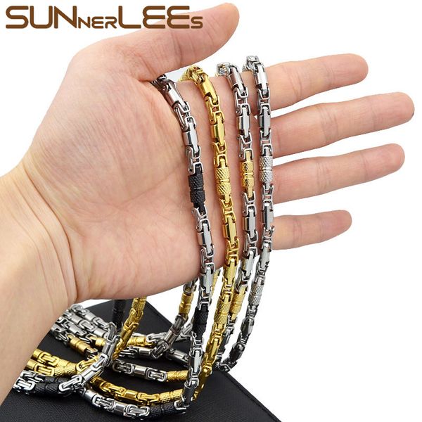 6mm sunnerlees stainless steel necklace bracelet set geometric byzantine link chain silver gold black men women gift sc42 s
6mm sunnerlees stainless steel necklace bracelet set geometric byzantine link chain silver gold black men women gift sc42 s