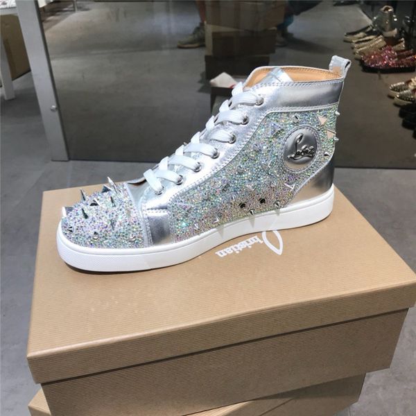 version luxury fashion rivet men's shoes stitching graffiti high-shoes red bottom couple rhinestone women's shoes size 35-47 25, Black
version luxury fashion rivet men's shoes stitching graffiti high-shoes red bottom couple rhinestone women's shoes size 35-47 25, Black