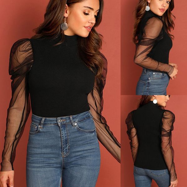ostrich womens and blouses mesh black dot bubble long sleeve solid color 2019 large size popular blouses woman fashion, White
ostrich womens and blouses mesh black dot bubble long sleeve solid color 2019 large size popular blouses woman fashion, White