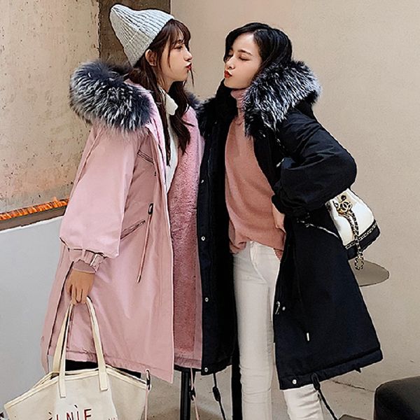and autumn winter new down dress female korean edition long and loose bf slim parker leather windshield coat, Black
and autumn winter new down dress female korean edition long and loose bf slim parker leather windshield coat, Black