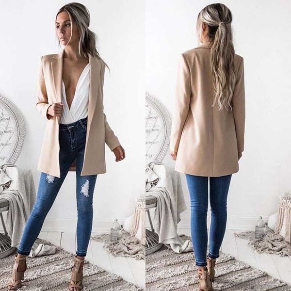 new fashion women ladies suit coat business blazer long sleeve outwears office lady's long blazers c18122401, White;black
new fashion women ladies suit coat business blazer long sleeve outwears office lady's long blazers c18122401, White;black