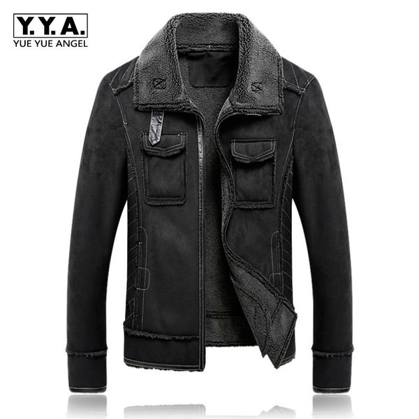 plus size 5xl suede jacket men thick fur lining warm lapel zipper solid faux leather overcoat casual male clothes, Black
plus size 5xl suede jacket men thick fur lining warm lapel zipper solid faux leather overcoat casual male clothes, Black