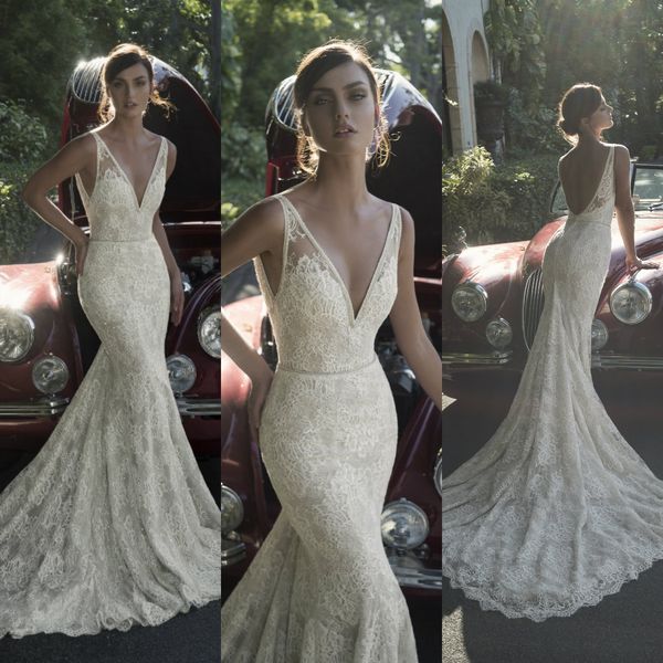 2019 designer mermaid wedding dresses full lace v neck appliques sweep train bridal gowns plus size vestidos de novia, White
2019 designer mermaid wedding dresses full lace v neck appliques sweep train bridal gowns plus size vestidos de novia, White