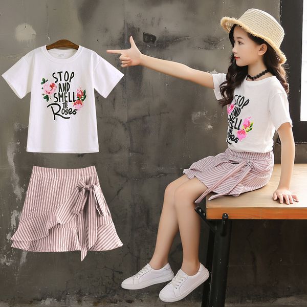 childrenswear new style set printed 2019 girls big boy korean-style lettered summer t-shirt summer cotton two-piece set, White
childrenswear new style set printed 2019 girls big boy korean-style lettered summer t-shirt summer cotton two-piece set, White