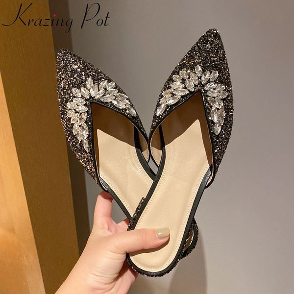krazing pot 2020 new fashion bling women outside slipper slip on slingback pointed toe rhinestone spring daily summer shoes l5f1, Black
krazing pot 2020 new fashion bling women outside slipper slip on slingback pointed toe rhinestone spring daily summer shoes l5f1, Black